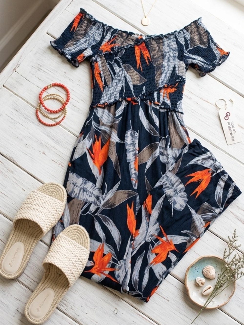 Patrons of Peace Tropical Floral Wide Leg Jumpsuit Medium